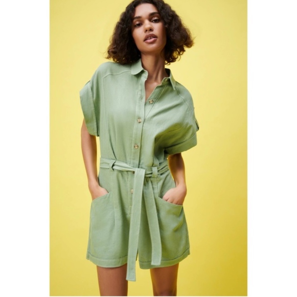 Green Button-Up jumpsuit